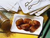 Currywurst with Toothpicks
