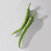 Two green chili peppers