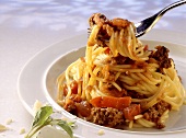 Spaghetti with Ground Meat and Bell Pepper Sauce