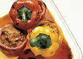 Stuffed Bell Peppers in Glass Baking Dish