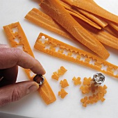 Cutting out carrot shapes
