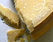 Close Up of a Block of Parmesan Cheese