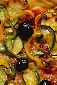 Pizza giardiniera (pizza with vegetables and olives, Italy)