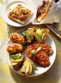Shrimp Toast and Crostini with Assorted Toppings