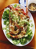 Spiny Lobster with Tamarind on Lettuce Leaves