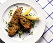 Breaded calf's liver with sage leaves