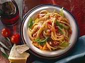Bowl of Spaghetti with Turkey and Tomato Sauce