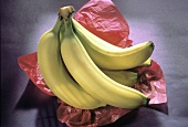 Small Bunch of Bananas on Pink Tissue Paper