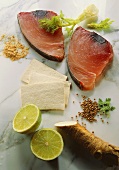 Tuna Fillet; Tofu Slices; Limes