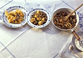 Smoked Herring-Potato Hash; Ground Meat-Potato Hash & seasoned Meat-Mushroom Stew