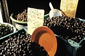 Outdoor Market Stall with Greek Olives