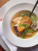 Pot au Feu; Clear Broth With Fish and Vegetables