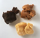 Three types of miso (aromatic wholefood paste from Japan)