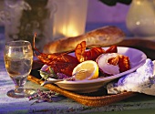 Boiled Lobster with Lemon; Bread & Wine
