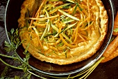 Pancake with Carrots and Zucchini in Pan