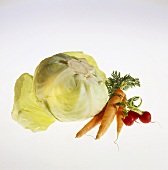 Cabbage Carrots and Radishes