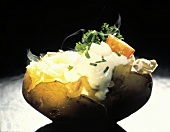 Steaming Jacket Potato with Sour Cream & Chives