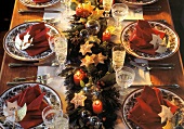 Decorated Christmas Table Setting;