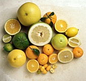 Still Life of Citrus Fruit; Whole and Halved