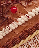 Cake decorations with cherry