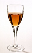 A glass of sherry; Amontillado