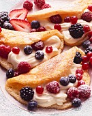 Souffle omelette with mascarpone mousse & berry filling