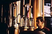 Distilling flasks at Poli Grappa distillery, Bassano, Veneto