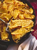 Apple bread pudding with raisins & almonds