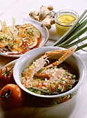 Grillmarinaden für Fisch & Gemüse: Lachs & Scampo in Marinade