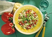 Jambalaya - rice with celery, pepper, sliced Debreziner