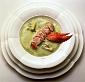 Lobster with fresh pea sauce