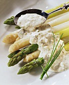 Green & white asparagus with light tartar sauce