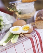 Hard Boiled Eggs and Cucumber Strips For a Picnic