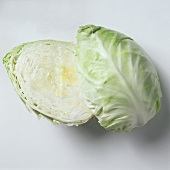 A Head of White Cabbage Cut in Half