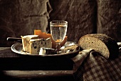 Bread and Cheese Still Life; Glass of Water