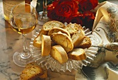 Cantucci e Vin Santo (almond biscuits & dessert wine, Italy)