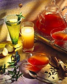 Two refreshing juices and cold fruit tea