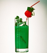 Grasshopper in long drink glass with mint and straw
