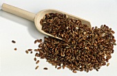 Natural Red Rice in Wooden Scoop