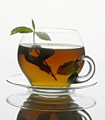 Peppermint Tea in a Glass Mug