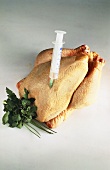 Whole Chicken with an Injection Needle