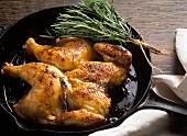 Rosemary chicken in frying pan