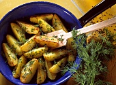 Dill potatoes (pan-cooked potato wedges with dill)