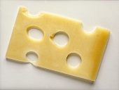 A slice of Emmental cheese