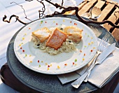 Coley & monkfish on sauerkraut with cream sauce