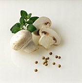Mushroom, mushroom slices, oregano & white pepper