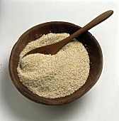 A Wooden Bowl Full of Crushed Oats