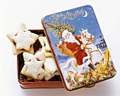 A Box Full of Star Shaped Christmas Cookies
