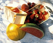 Erdbeeren, Nektarine, Melonen, Pfirsich, Kirschen