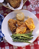 Southern Fried Chicken with Biscuits and Gravy